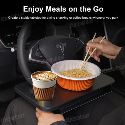 Steering Wheel Desk for Tesla Model Y with laptop