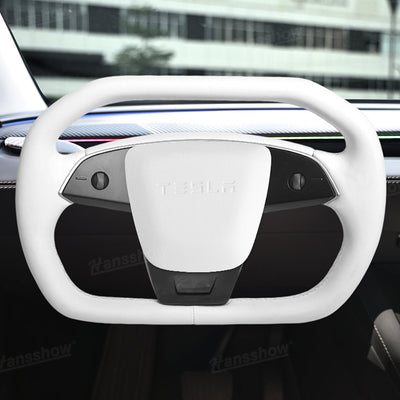 Cybertruck Style Steering Wheel for Tesla Model Y close-up detail