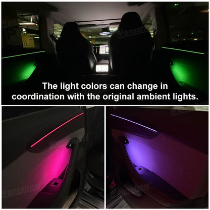 Ambient light color options for Tesla Model Y