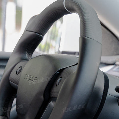 Tesla Model Y/3 Carbon Fiber Steering Wheel lifestyle shot