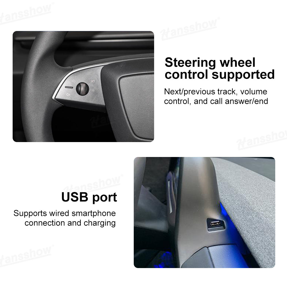 APEX 8.9-Inch CarPlay Screen showcasing app interface in Tesla Model Y
