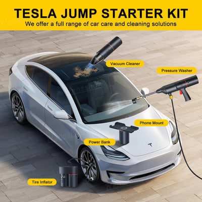 5-in-1 Tesla Jump Starter Kit with 100W Tire Inflator - side angle