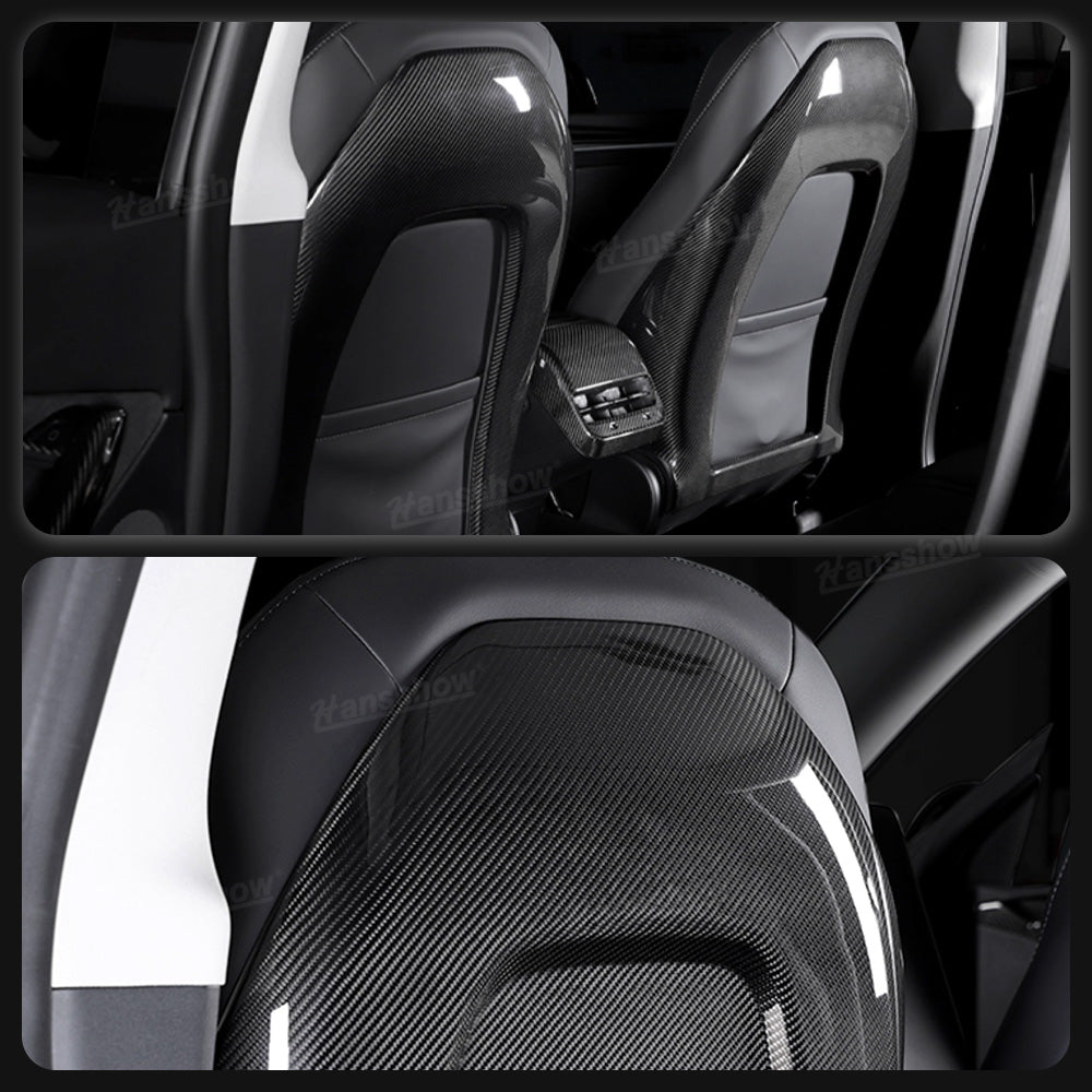 Tesla Model Y Carbon Fiber Seat Back Replacement side angle