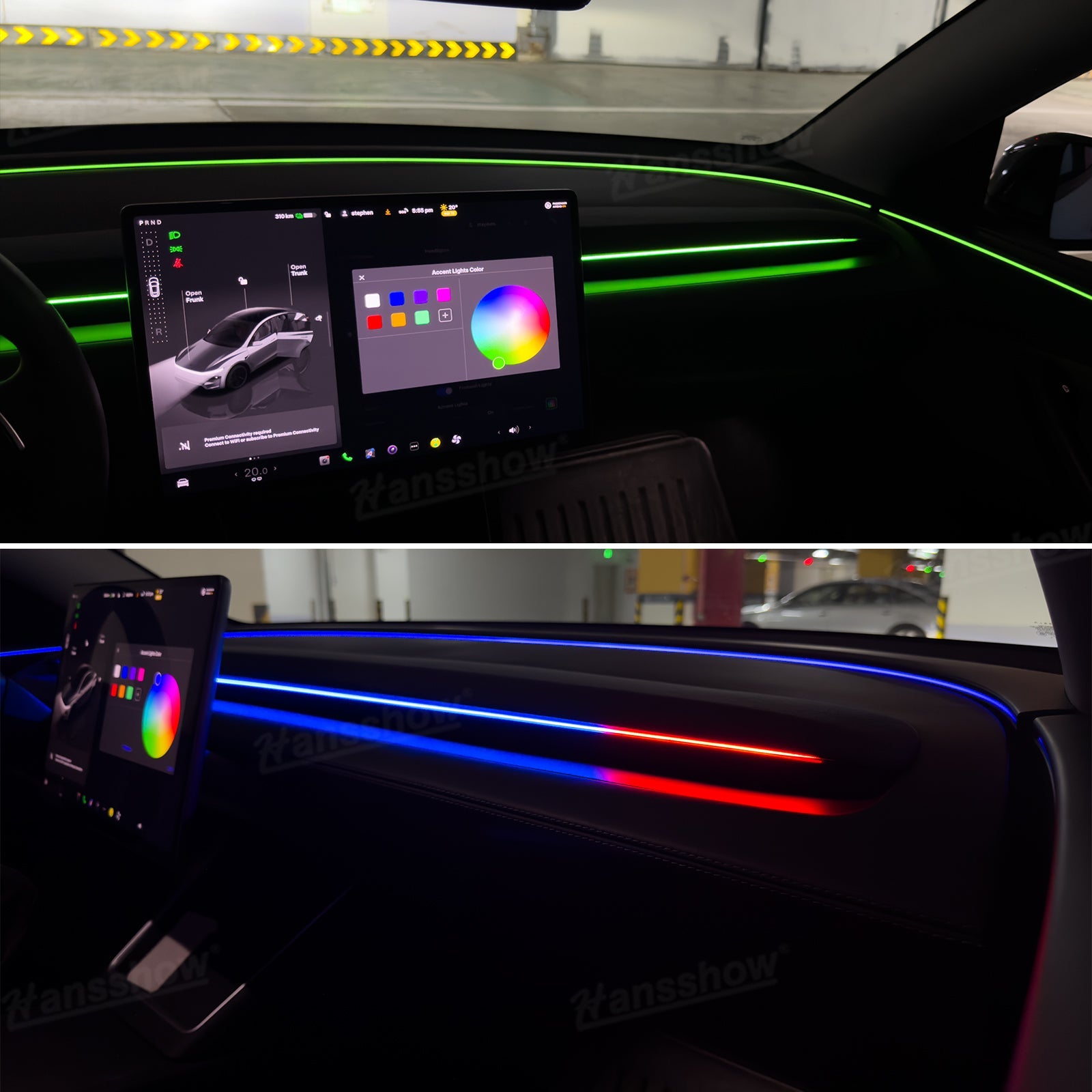 Streamer Ambient Light for Tesla Model Y & 3 safety features