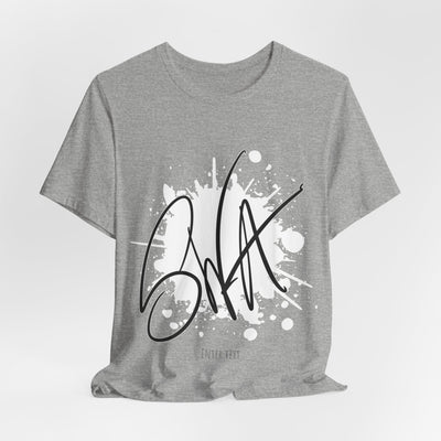 SWA Signature Splash Tee in dark grey heather on rack