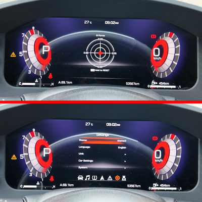 APEX 370Z cluster G-force and settings screens
