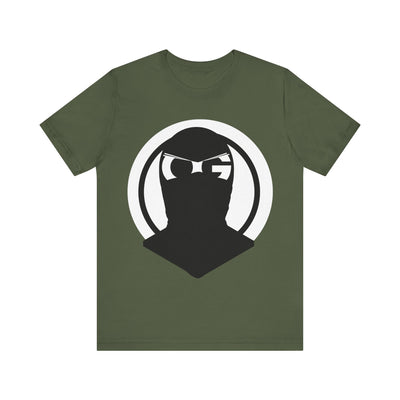 OG Logo Tee close-up of logo in army green