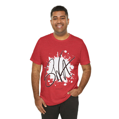 SWA Signature Splash Tee in cardinal color on mannequin