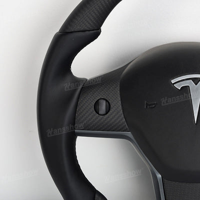 Tesla Model Y/3 Carbon Fiber Steering Wheel with Nappa leather