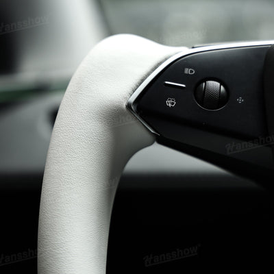 Model Y Yoke Steering Wheel Nappa open-bottom design