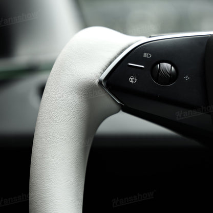 Model Y Yoke Steering Wheel Nappa open-bottom design