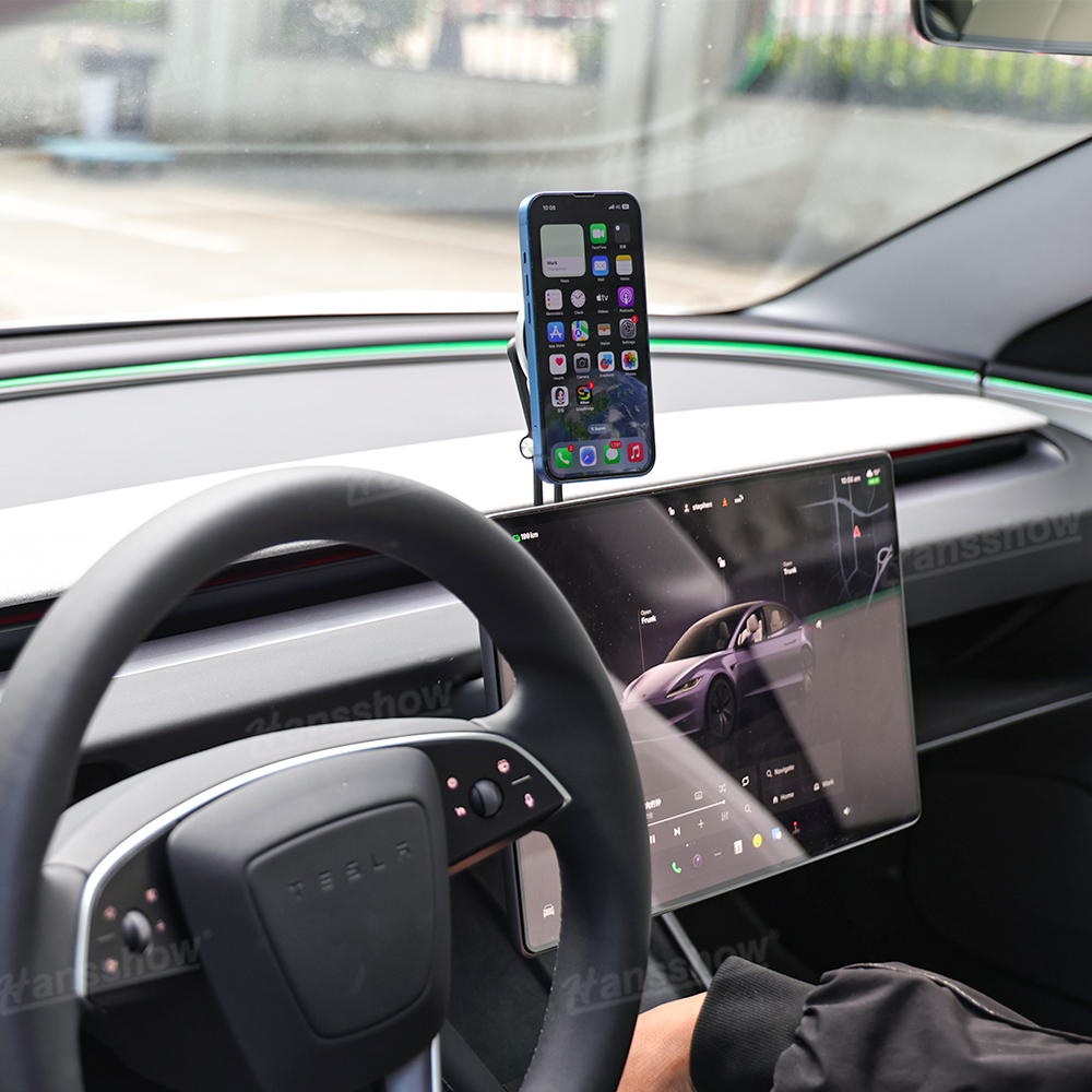 Tesla Car Rechargeable Phone Holder Mount close-up view