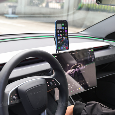Tesla Car Rechargeable Phone Holder Mount close-up view