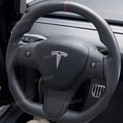 Model 3/Y Full Carbon Fiber Steering for Tesla Model Y - front view