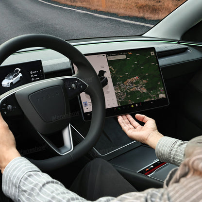 Model 3 Highland & Model Y Juniper Screen Swivel Mount demonstrating flexibility