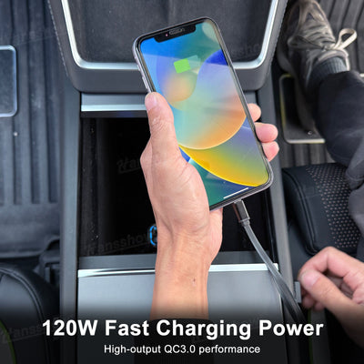 4-in-1 Charging Hub 120W fast charging feature for Tesla Model Y