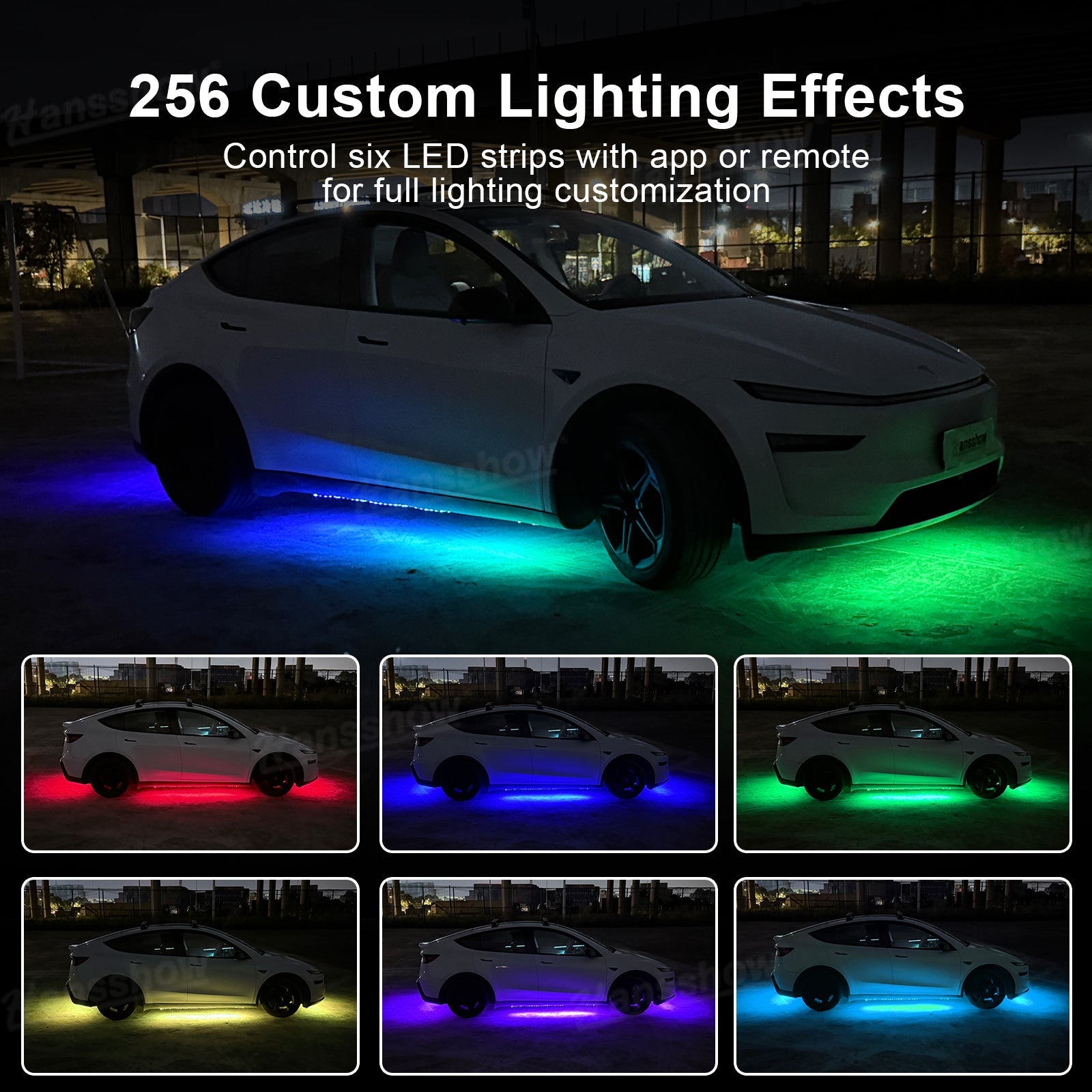 Model Y Juniper Underglow Lights LED Chassis Ambient Lighting Kit - rear view