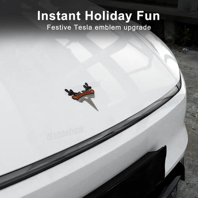 3D Christmas Decorations Waterproof Sticker for Tesla detail close-up