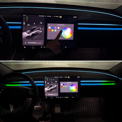 Streamer Ambient Light for Tesla Model Y & 3 dynamic effects