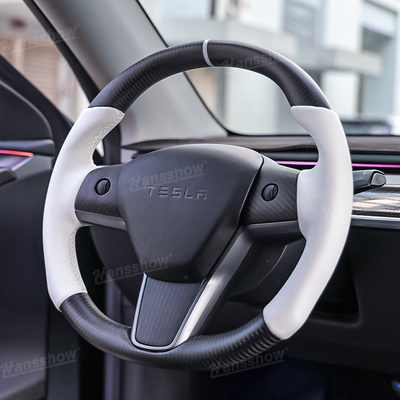 Real Carbon Fiber Steering Wheel for Tesla Model Y/3 - Interior Aesthetic