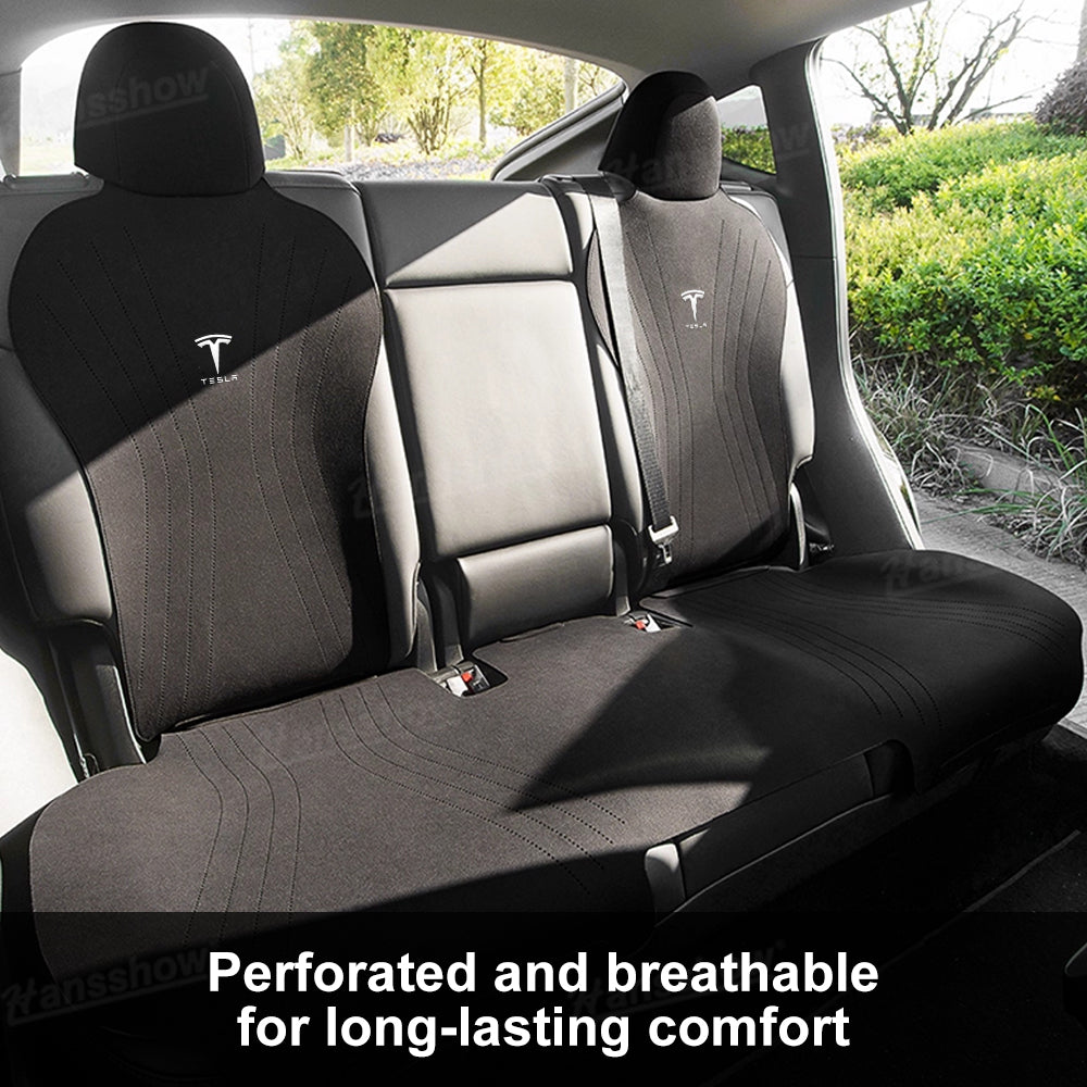 Alcantara Seat Cushion for Tesla Model Y & Model 3 close-up