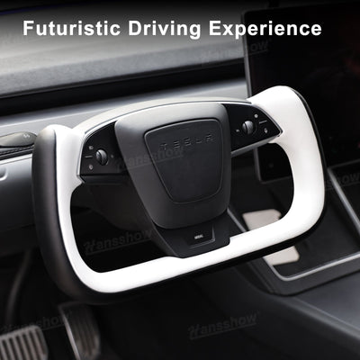 Model Y Juniper/3 Highland Nappa Leather Yoke Steering Wheel 2.0 rear view