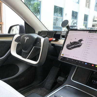 Yoke Style Steering Wheel for Tesla Model Y - black and white design
