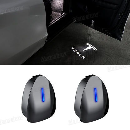 Welcome Door Projector Lights for Tesla Model Y - front view
