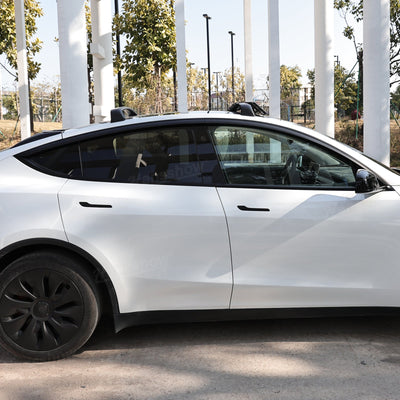 Model Y Juniper Rain Guards in motion on the road