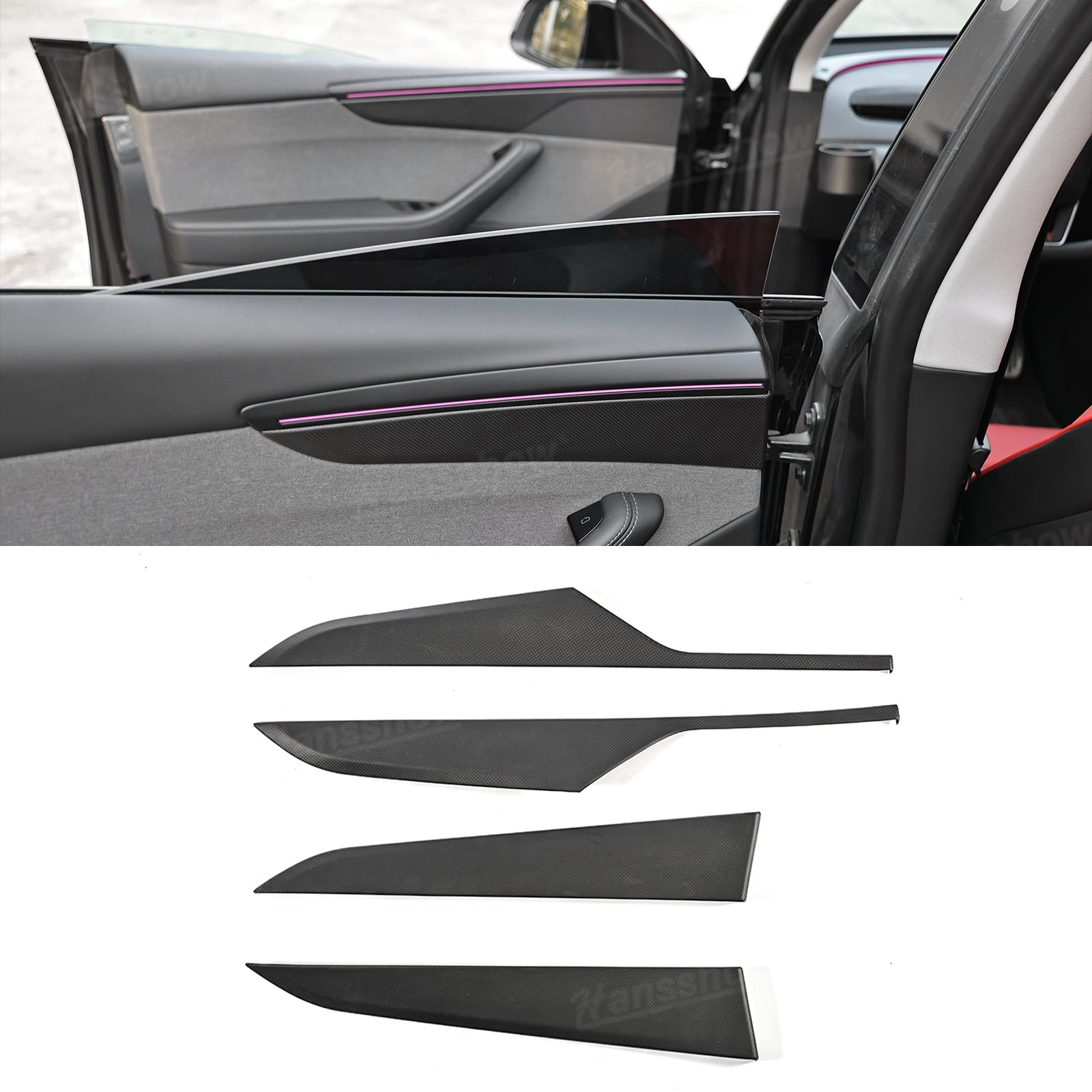Model Y Juniper Real Carbon Fiber Cover Interior Set luxury finish