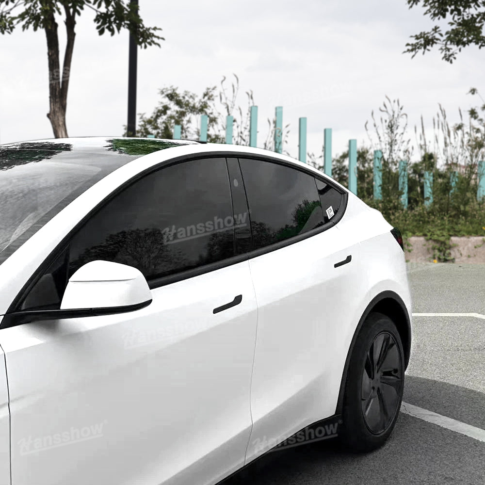 Model Y White PPF Full Body Protector on road