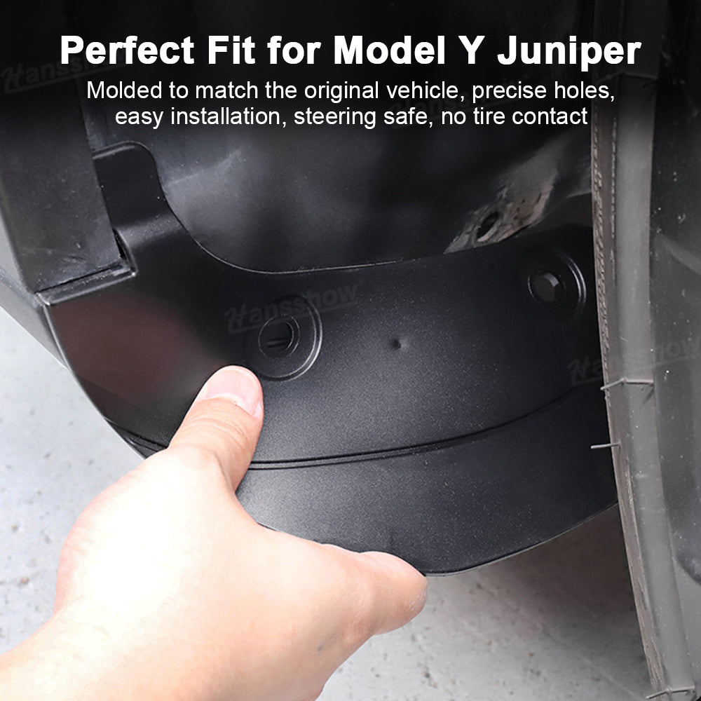 Model Y Juniper Mud Flaps Hidden Splash Guard detail shot