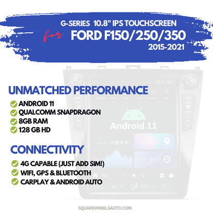 SquareWheels G-Series Tesla Style Screen (Ford F250/350/450/650 super duty) Android 11