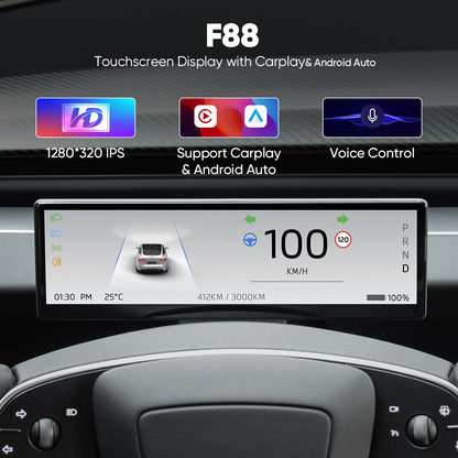 APEX 8.8-Inch Touch Screen Instrument Cluster for Tesla Model 3/Y - Front View