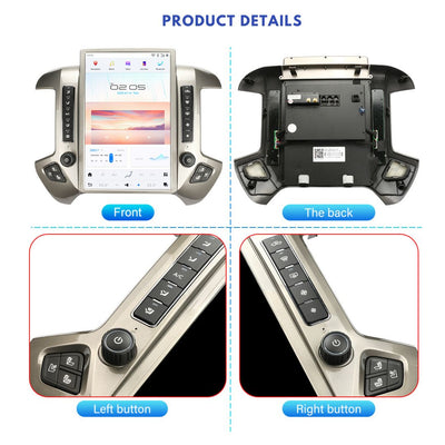 G-Series Android head unit detail view showcasing touchscreen for GMC Silverado 2014-2018
