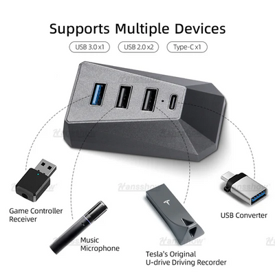 Glove Box USB Hub Model 3 Highland/Model Y Juniper installed view