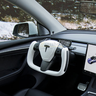 Yoke Style Carbon Fiber Steering Wheel for Tesla Model 3/Y - Glossy finish