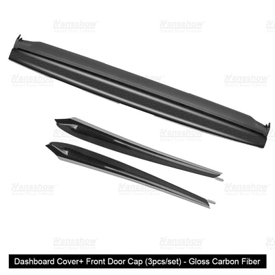 Model Y/3 Real Carbon Fiber Dashboard & Front Door Trim Panel Replacement Kit - interior enhancement