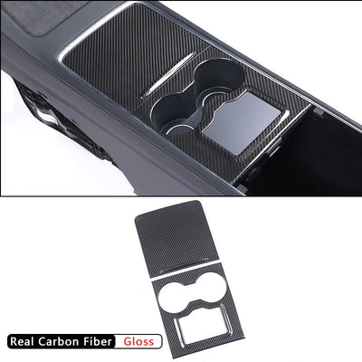 Model 3/Y Real Carbon Fiber Center Console Trim Panel Cover for Tesla Model Y - top view