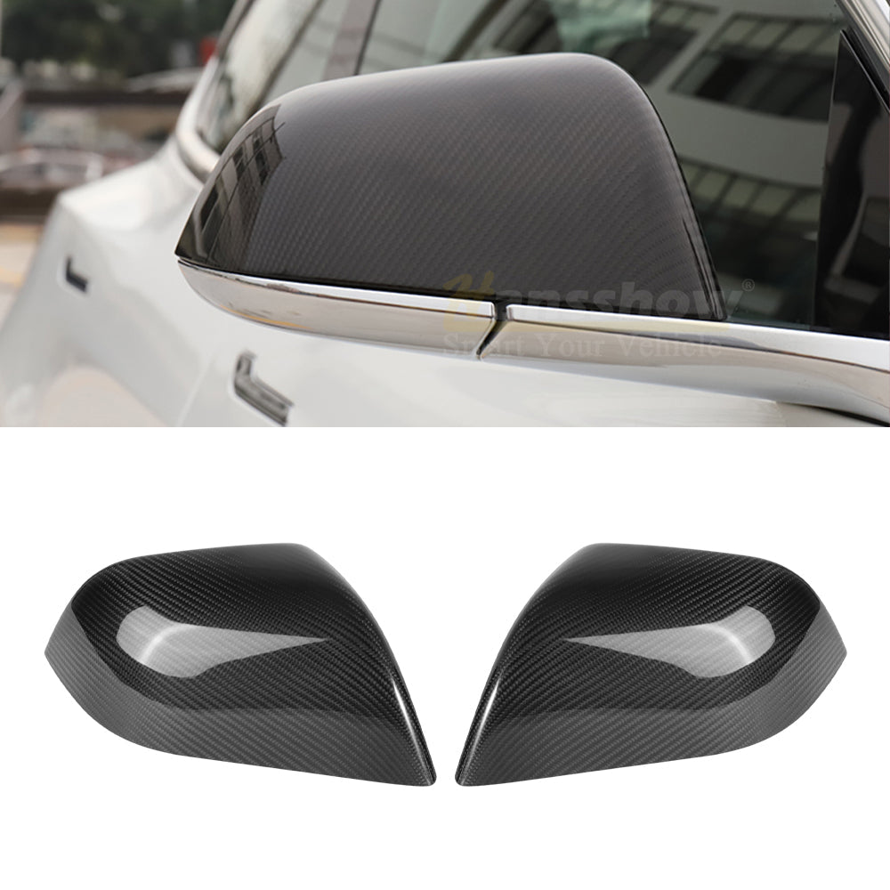 Model 3/Y Real Carbon Fiber Rearview Mirror Cover for Tesla Model Y - texture detail