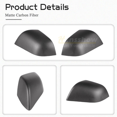 Model 3/Y Real Carbon Fiber Rearview Mirror Cover for Tesla Model Y - interior shot
