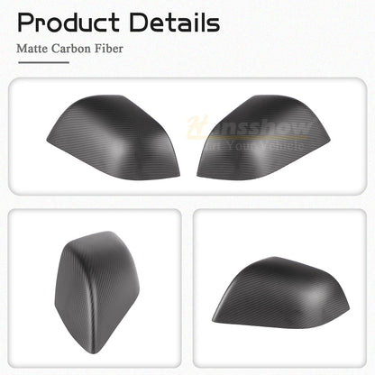 Model 3/Y Real Carbon Fiber Rearview Mirror Cover for Tesla Model Y - interior shot