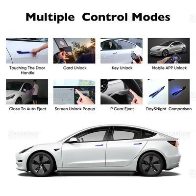 Model 3/Y Colorful Auto 4 Doors Handles (V5 Pro/V6) for Tesla Model Y - color options displayed