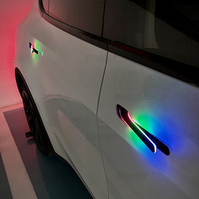 Model 3/Y Colorful Auto 4 Doors Handles (V5 Pro/V6) for Tesla Model Y - nighttime view