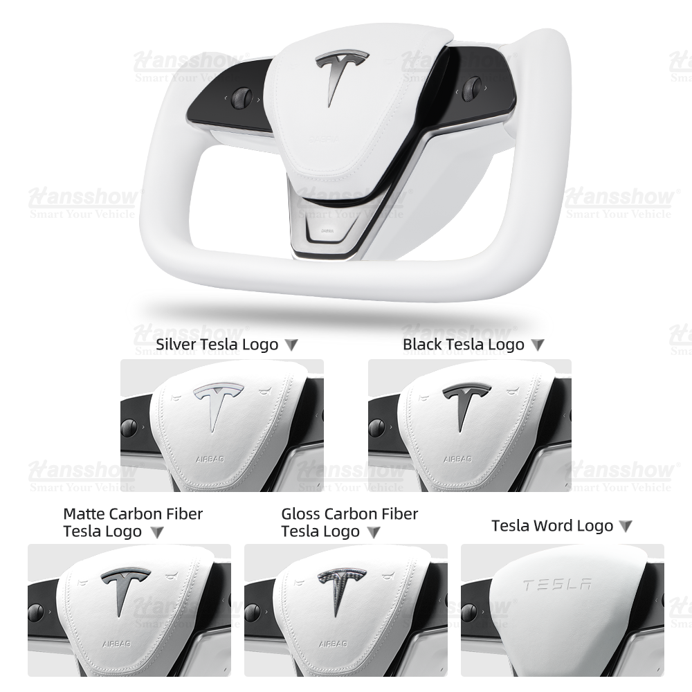 Tesla Model 3/Y Yoke Steering Wheel in natural light - luxury finish