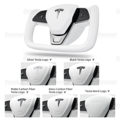 Tesla Model 3/Y Yoke Steering Wheel in natural light - luxury finish