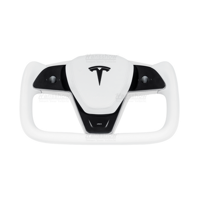 Tesla Model 3/Y Yoke Steering Wheel front view - Nappa leather