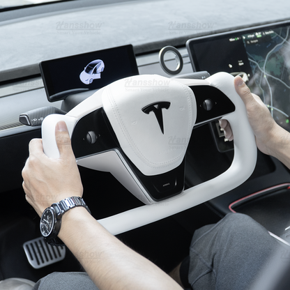 Tesla Model 3/Y Yoke Steering Wheel top view - sleek design