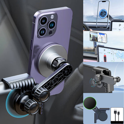 Dual 360° Rotating Magnetic Phone Holder - close-up of magnetic grip