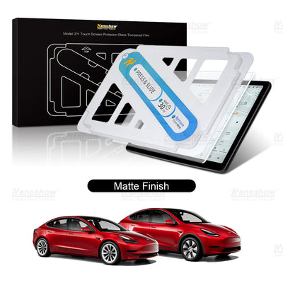 Model 3/Y Tempered Glass Screen Protector showing clarity